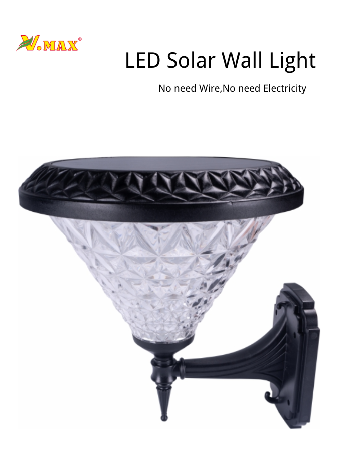 Solar wall light with 3 color options, waterproof and remote control for outdoor use in Kuwait