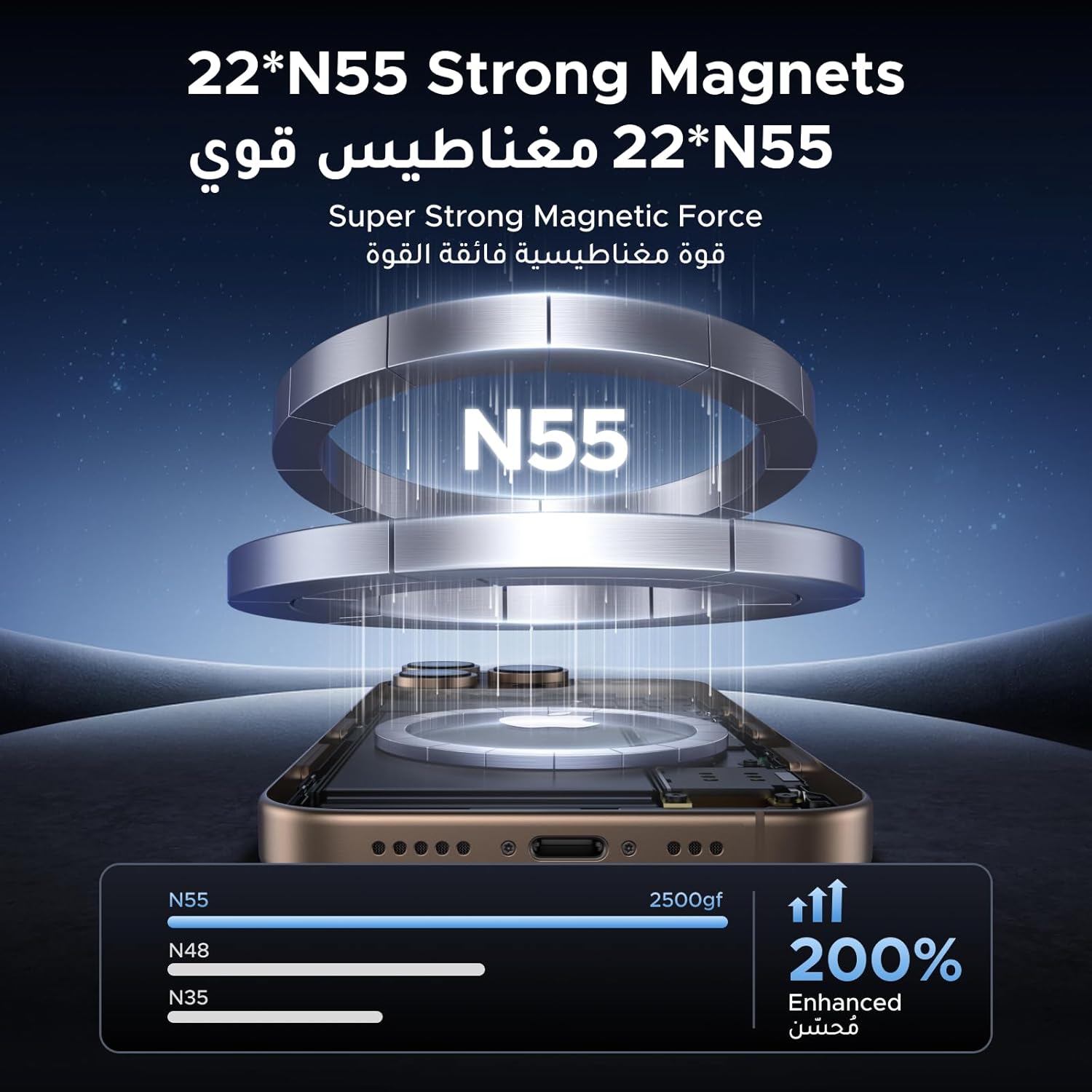 Strong magnetic car phone holder keeps phone stable while driving