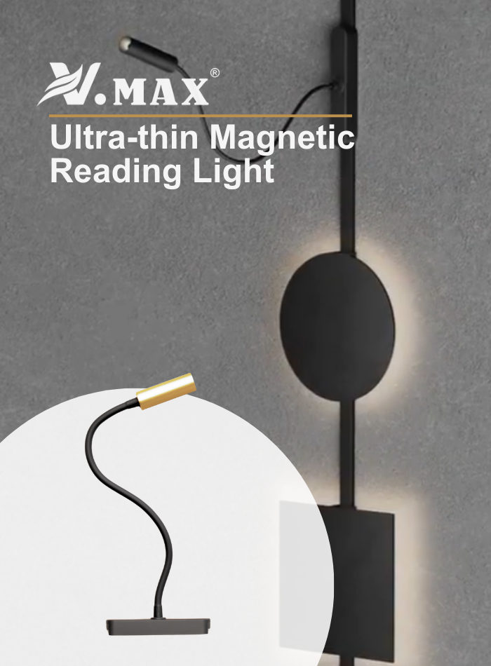 Ultra-Thin Magnetic LED Spotlight with adjustable arm for precise lighting, high CRI and anti-glare