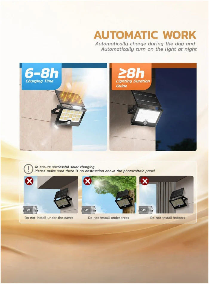 VMAX solar flood light automatic day and night operation