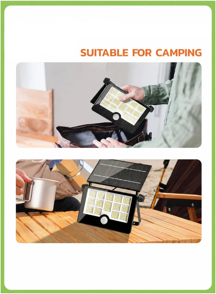 VMAX solar flood light for camping and emergency use