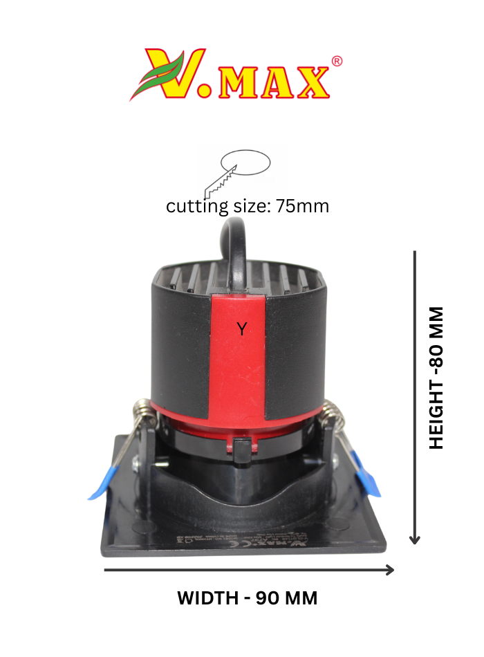 Vmax Led Logo Vmax Recessed LED Spotlight – Anti-Glare Lighting for Kuwait Projects