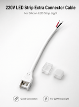 220V LED strip extra connector cable for silicon LED strip light, quick connection accessory
