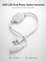 220V LED strip power socket connector plug cable for 220V strip light, easy connection accessory