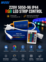 220V RGB LED strip controller with remote control for color changing LED strip lights