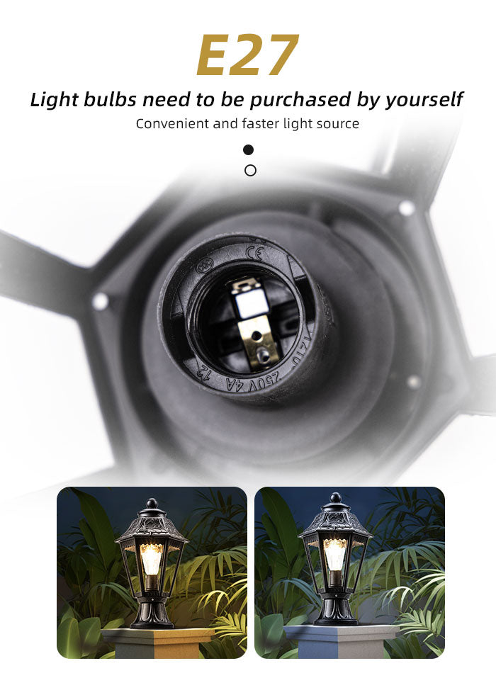 Gate Pillar Lamp, Main Entrance Lamp, Outdoor Waterproof Pillar Lamp，Villa Waterproof European-Style Courtyard Lamp