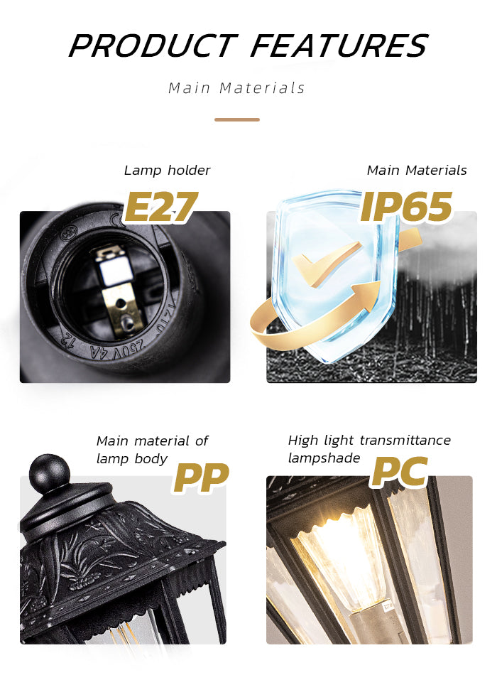 Outdoor Waterproof European-Style Garden Lamp – Model V-C209R