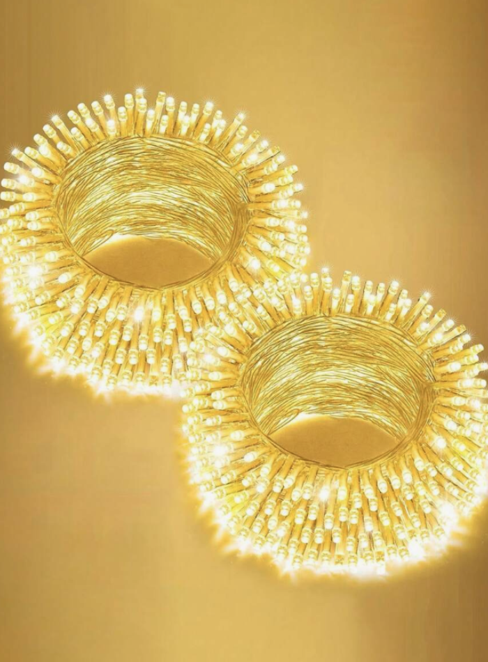50-meter LED fairy lights in white, waterproof and perfect for indoor and outdoor decoration in Kuwait