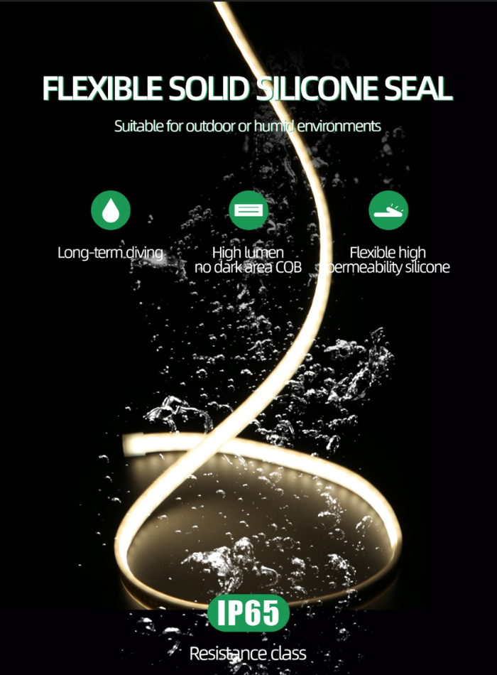 220V Waterproof High Voltage LED Strip – Silicone, Cuttable, Indoor & Outdoor Use,50M/Roll