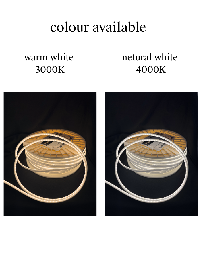 220V Waterproof High Voltage LED Strip – Silicone, Cuttable, Indoor & Outdoor Use,50M/Roll