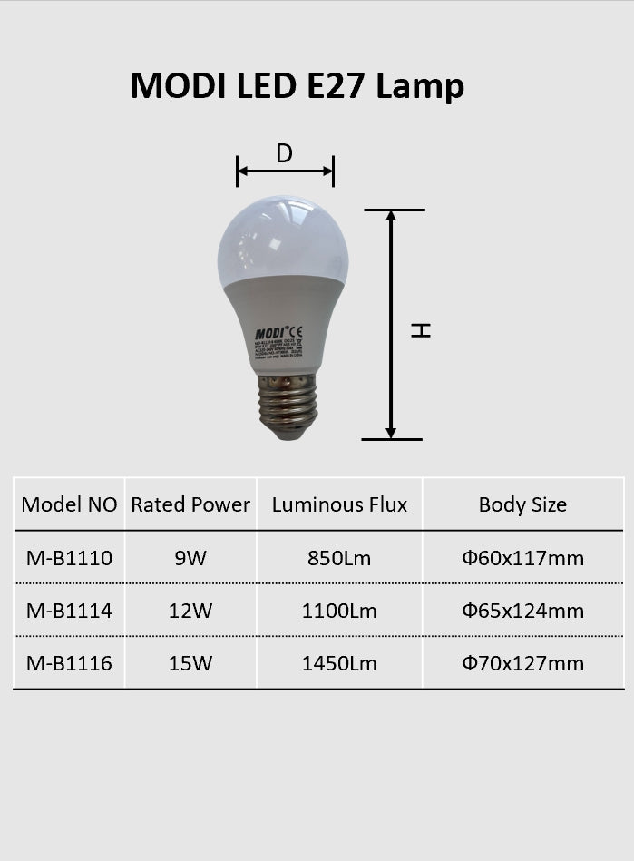 مصباح Modi LED E27 (عبوة من 10 قطع) 