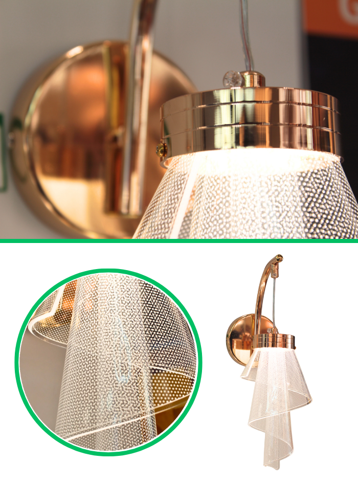 High transparency acrylic wall lamp with soft LED lighting and dot pattern