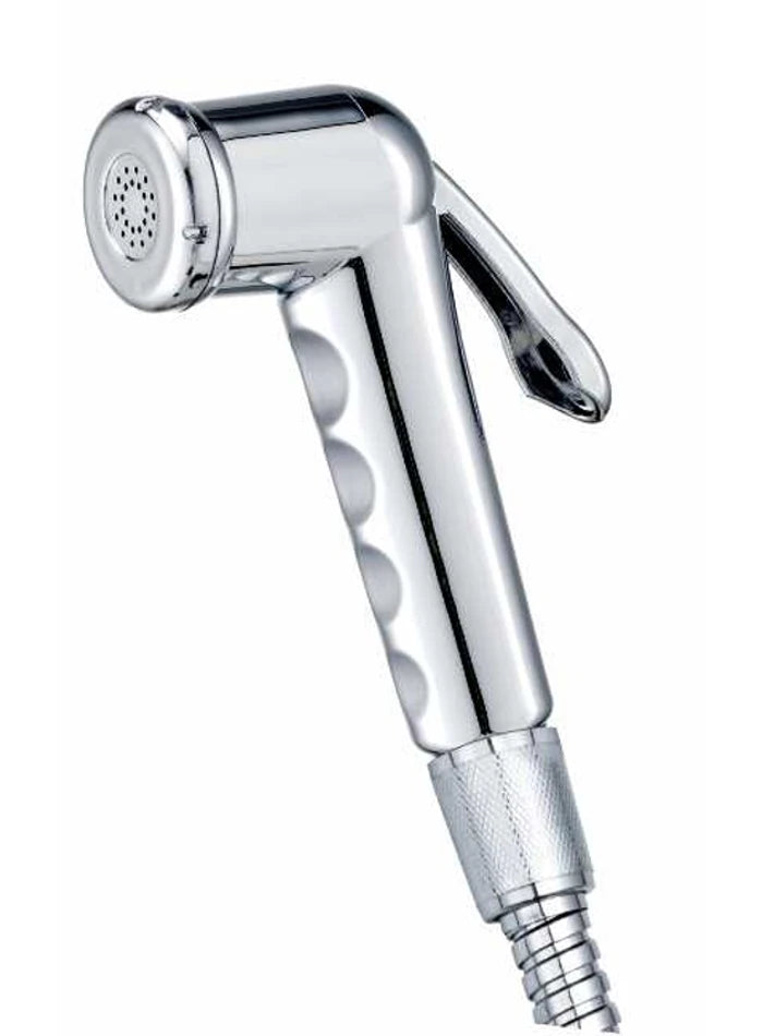 MD-HWS2001 chrome shattaf sprayer showing the round nozzle, shaped grip and rear trigger