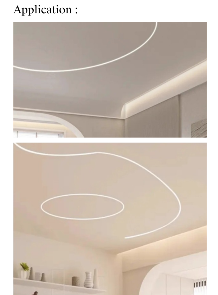 recessed curved led profile ceiling lighting design modern interior kuwait