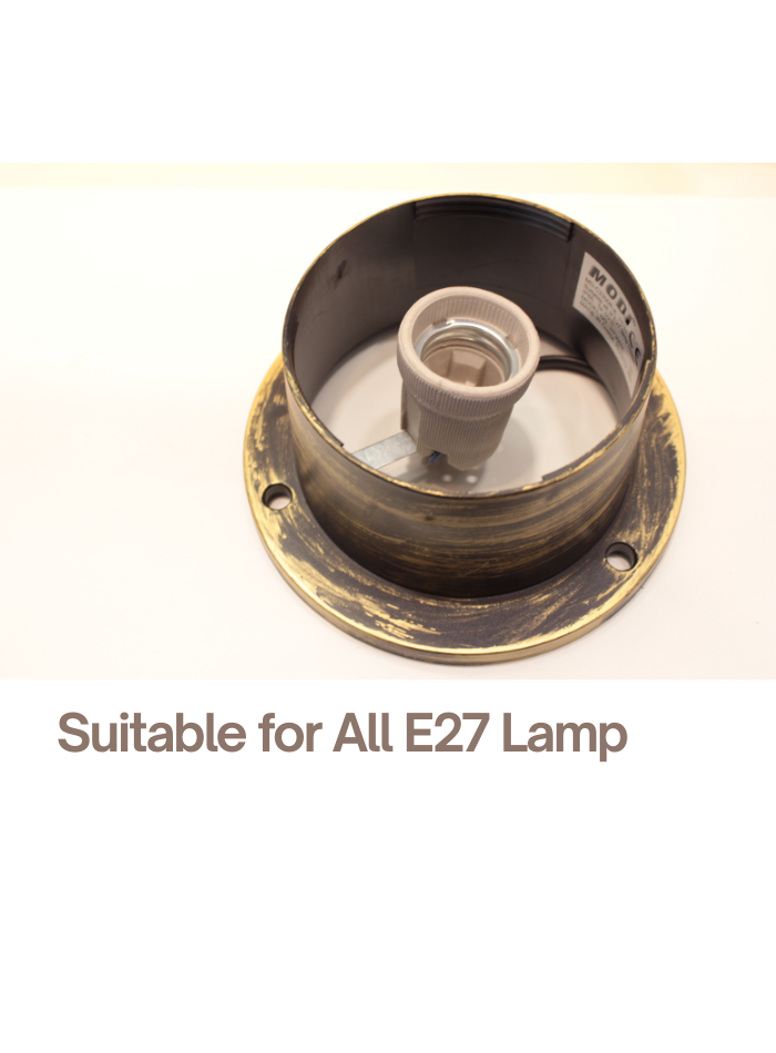 Cylindrical outdoor garden light with E27 bulb, waterproof