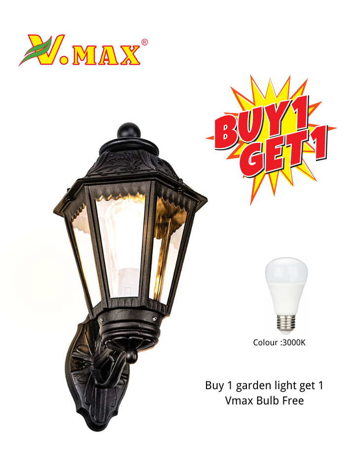  European-style waterproof outdoor wall light for villas, gardens, and entrances in Kuwait, featuring durable PP+PC material and E27 bulb compatibility