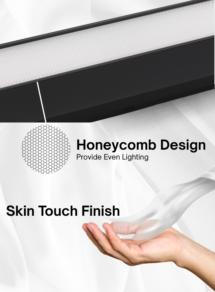 Magnetic Flood Light with honeycomb diffuser and soft touch finish