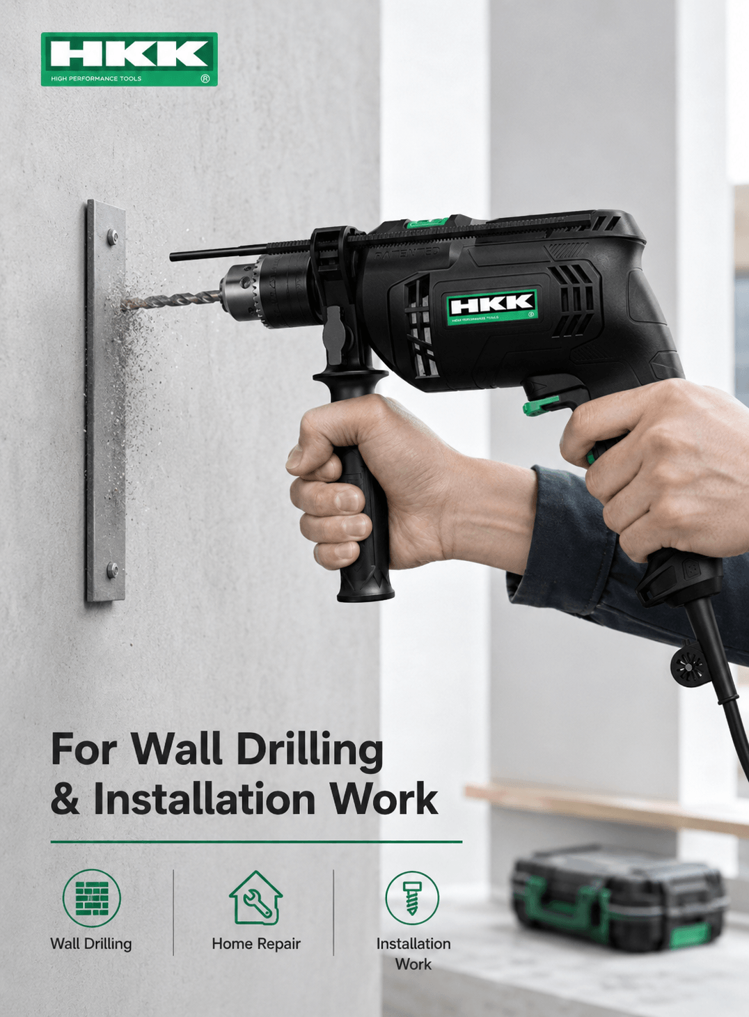 Electric impact drill for wall drilling lighting installation and home repair work in Kuwait