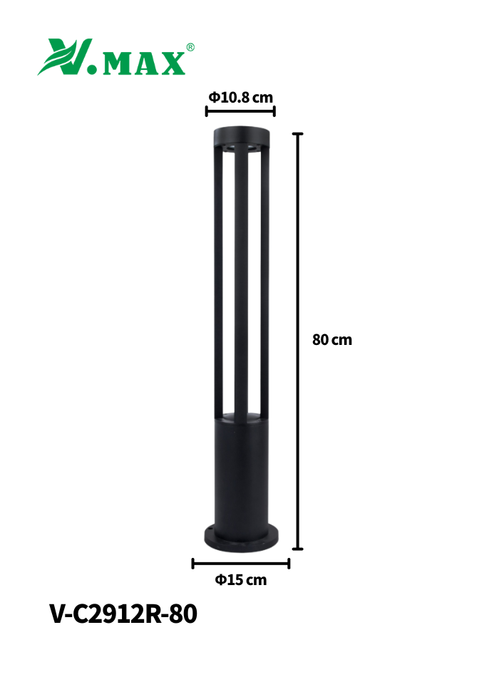 80cm Outdoor LED Garden Light with strong aluminum body and IP65 waterproof design, ideal for pathways and gardens in Kuwait.