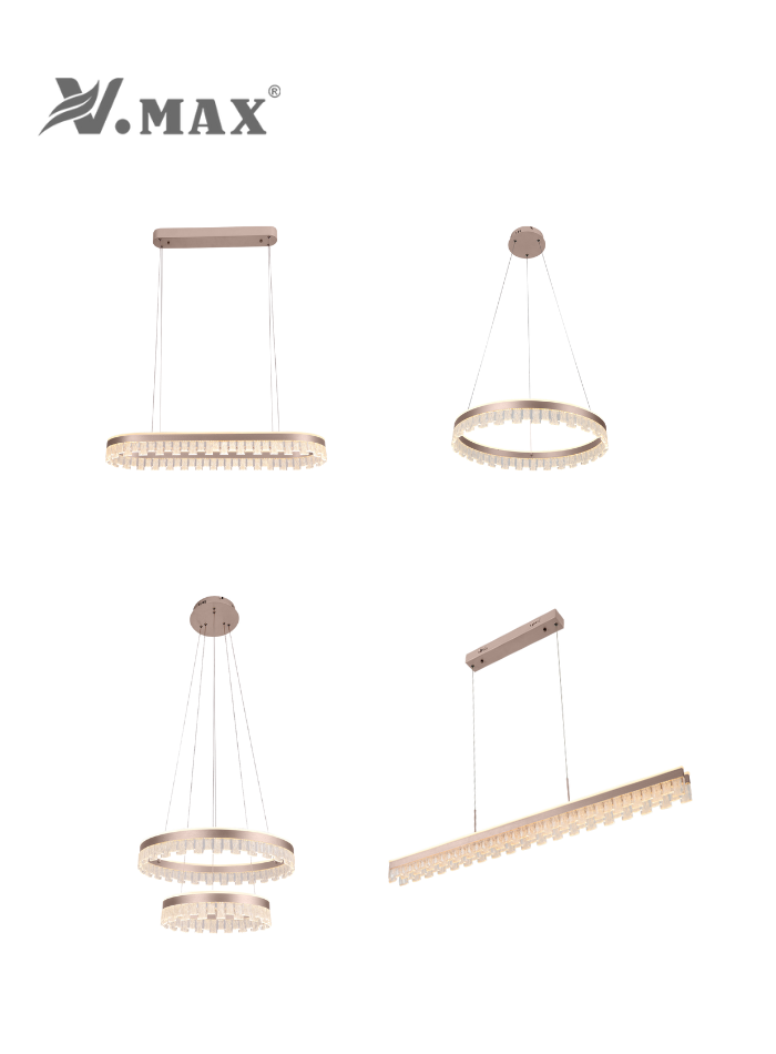 LED pendant light with three color modes and four shape options, perfect for modern home lighting in Kuwait.