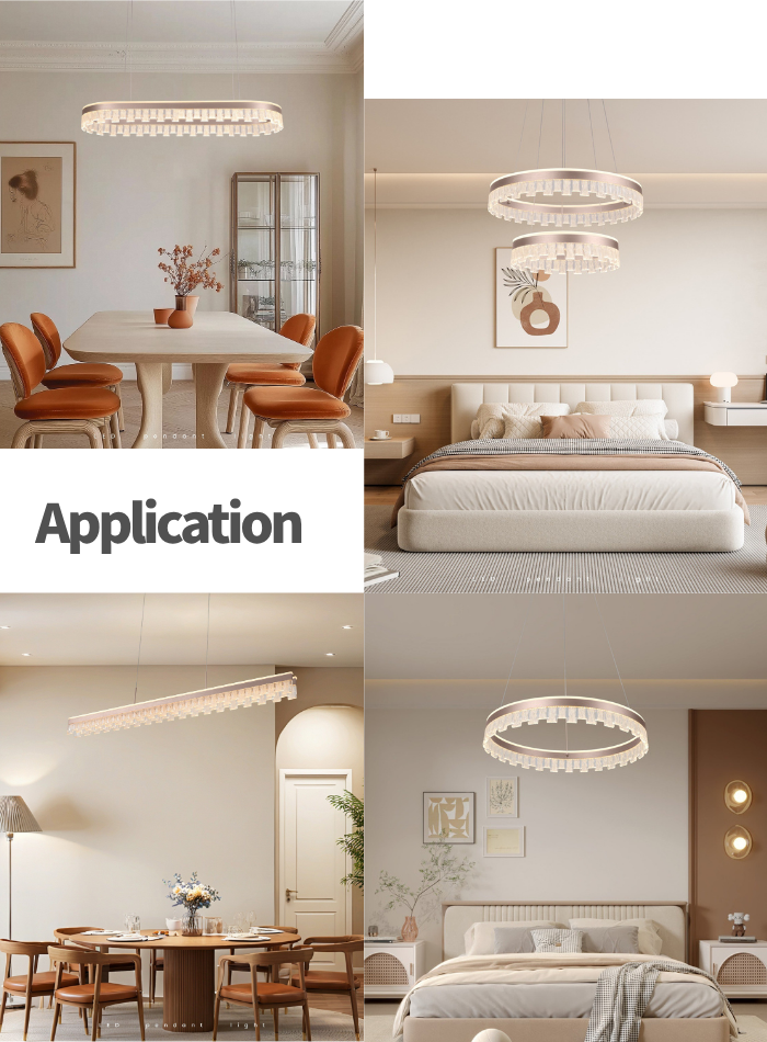 Modern LED pendant light suitable for living room, bedroom, and dining area, adding style and comfort to homes in Kuwait.