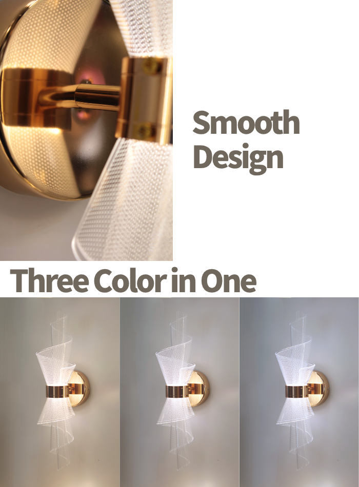 LED Wall Light with 3 adjustable color modes (warm white, neutral white, white) in Kuwait.