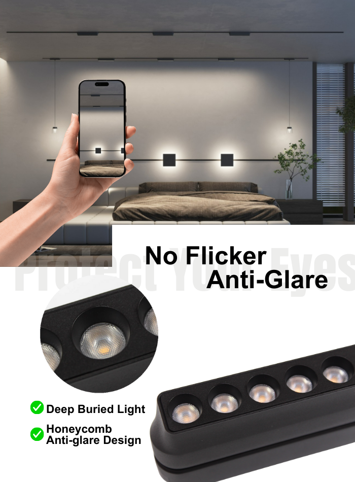 Anti-glare magnetic grille light, soft and comfortable illumination