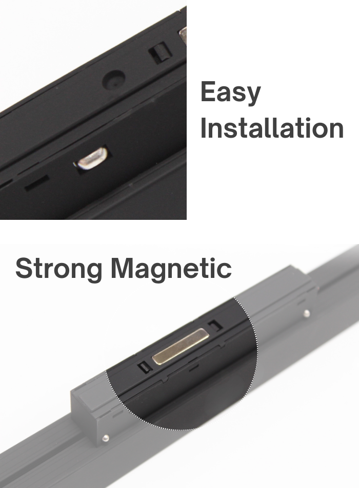 Magnetic spot light with strong magnetic design, safety clip, and easy installation, secure and simple to use