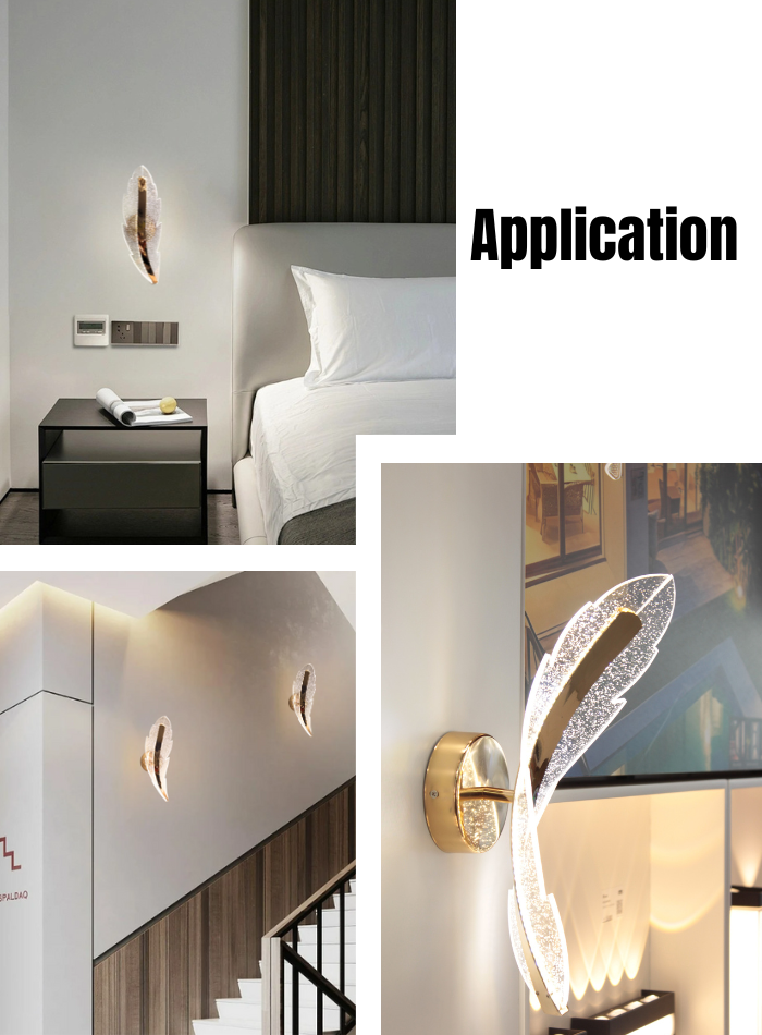 Modern LED feather wall light adds soft light and elegant style to any home in Kuwait.