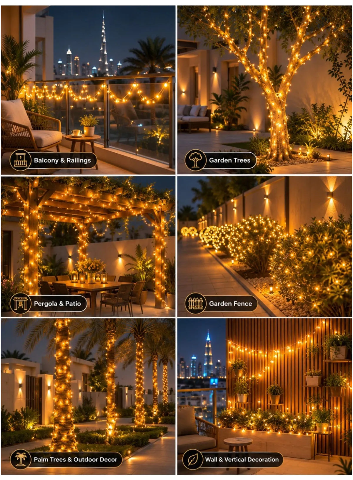 MODI outdoor string lights for garden patio and event decoration