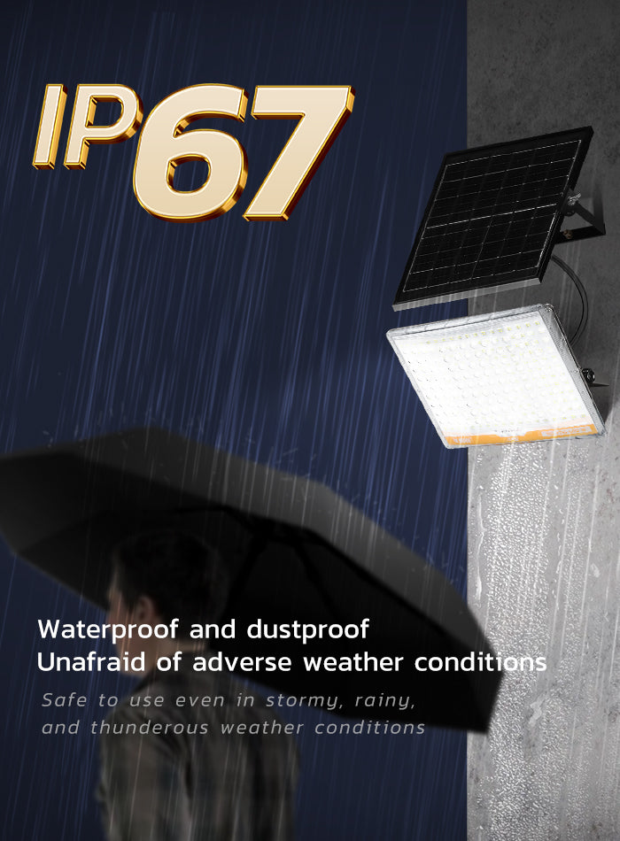 كشاف شمسي LED خارجي لإضاءة الحدائق والجدران، زاوية إضاءة واسعة وتصميم مقاوم للماء