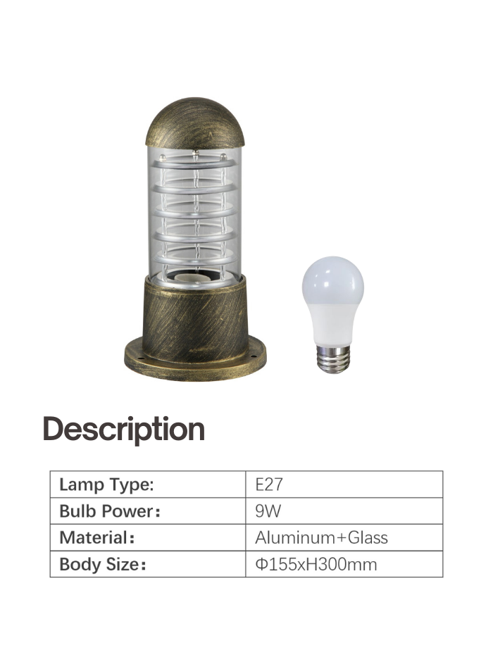 Outdoor garden light for park and lawn use, waterproof