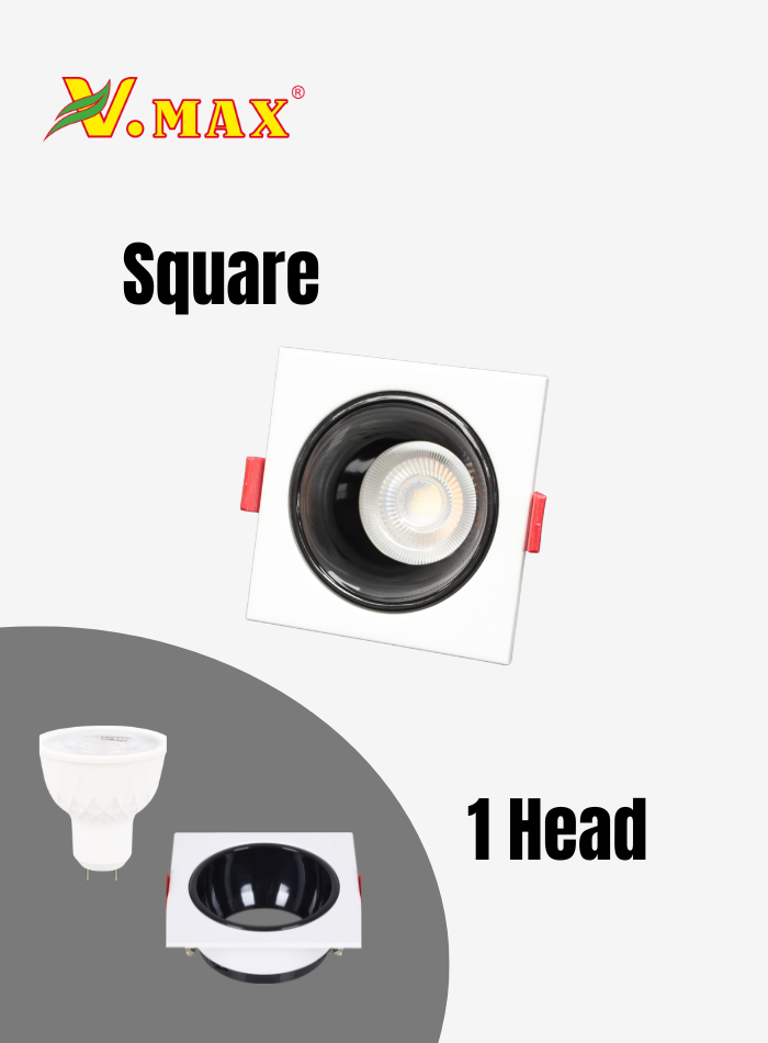 7cm square single head iron spot light fitting with lamp cup, simple design, fast delivery.