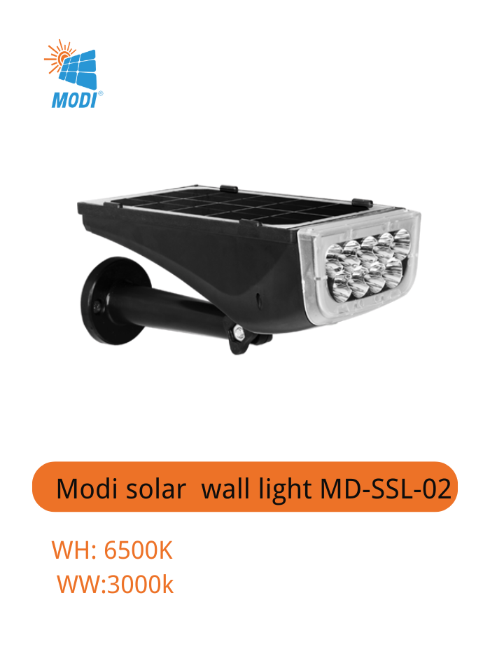 مصباح حائطي من Modi New يعمل بالطاقة الشمسية مزود بمسامير LED ومصباح حديقة