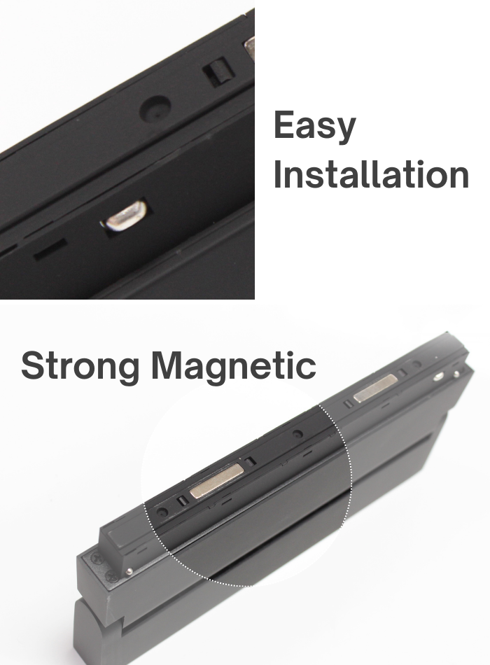 Strong magnetic light with easy installation for magnetic track system