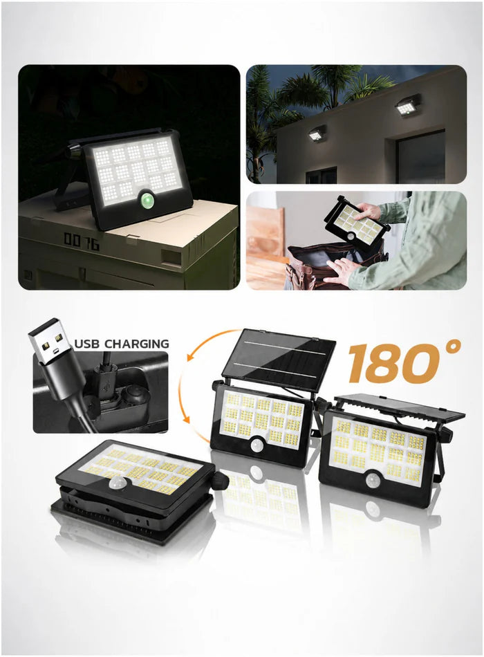 VMAX portable solar flood light with USB charging