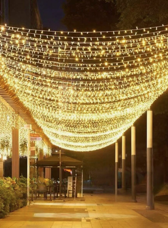 Waterproof LED fairy lights for outdoor use, ideal for villas, gardens, and patios in Kuwait
